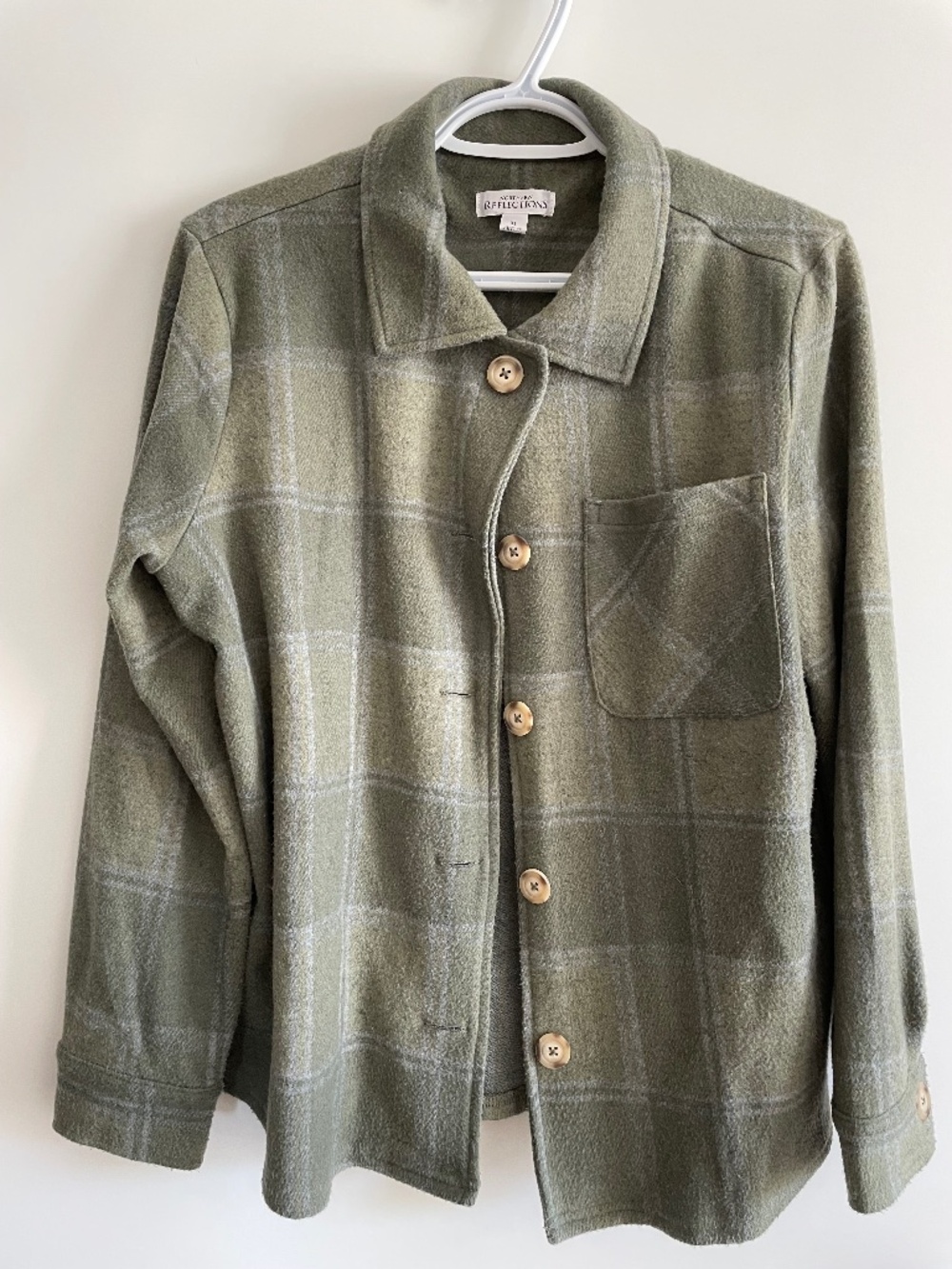 Northern Reflections Plaid Button Light Shacket Medium Petite